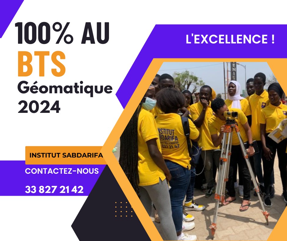 100% DE REUSSITE À L’EXAMEN NATIONAL DU BTS GÉOMATIQUE 2024: L’INSTITUT SABDARIFA OU LA CULTURE DE L’EXCELLENCE DANS LE DOMAINE DE LA GÉOMATIQUE ET DES MÉTIERS DU NUMÉRIQUE